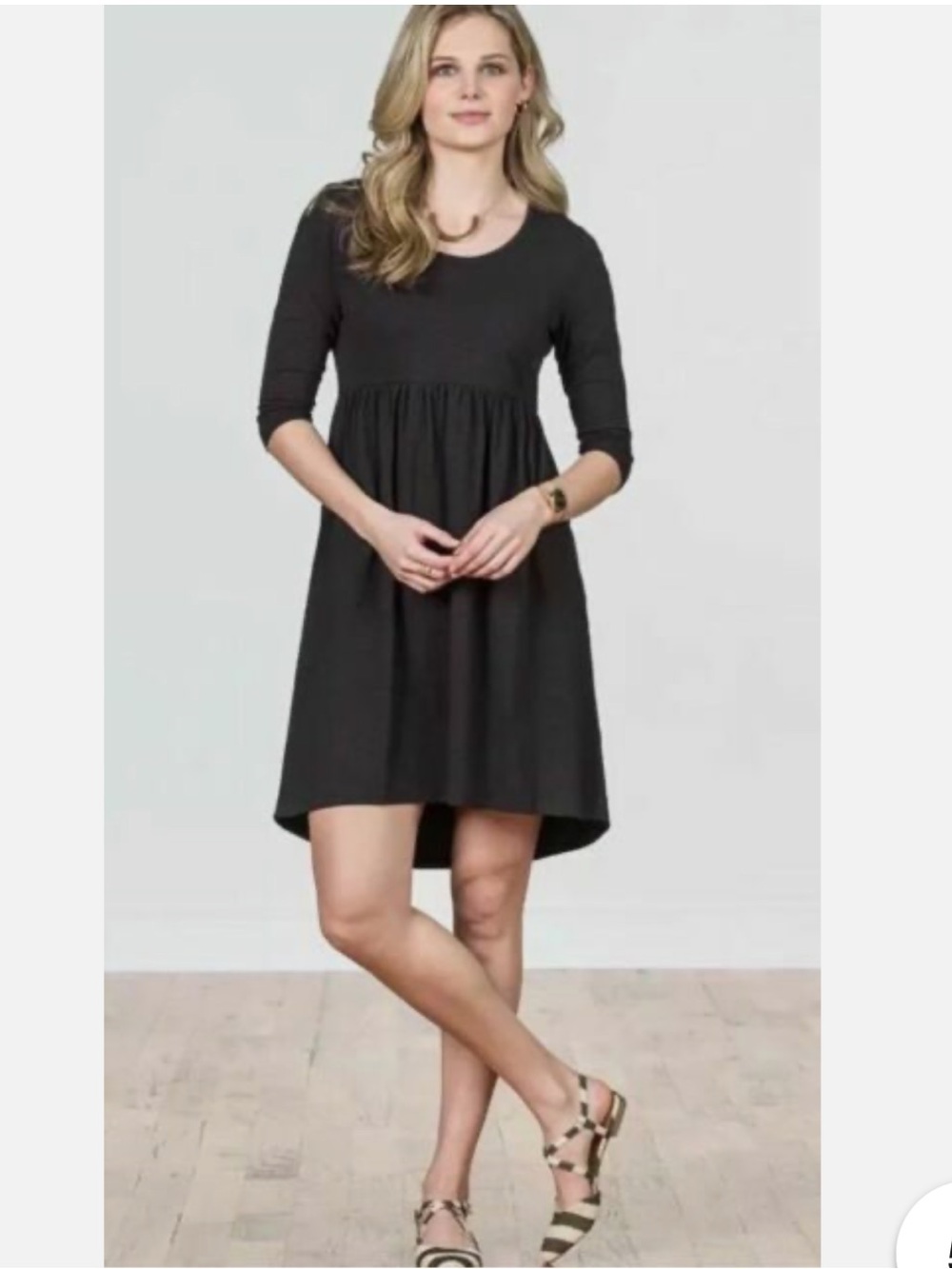 Matilda Jane Women's Black Scoop Neck Knee-Length Dress